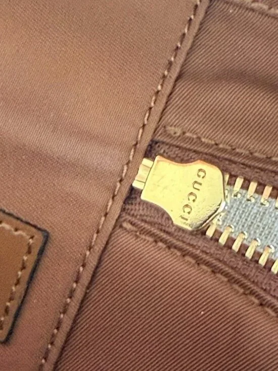 Gucci Brown Leather Bamboo Top Handle Plaque Mini Vanity Bag Cross Body - Picture 4 of 10